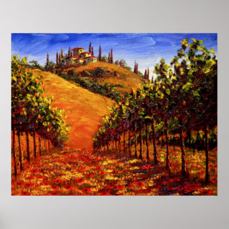 Toscane Vineyard op de heuvel Poster