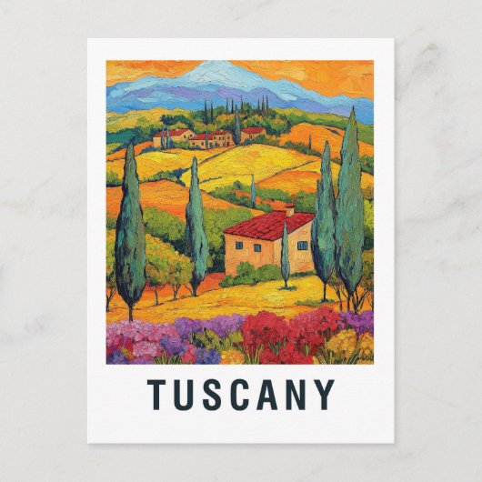 Toscane Vineyard Travel Briefkaart (Voorkant)