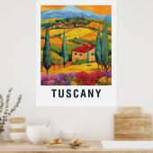 Toscane Vineyard Travel Poster (Keuken)
