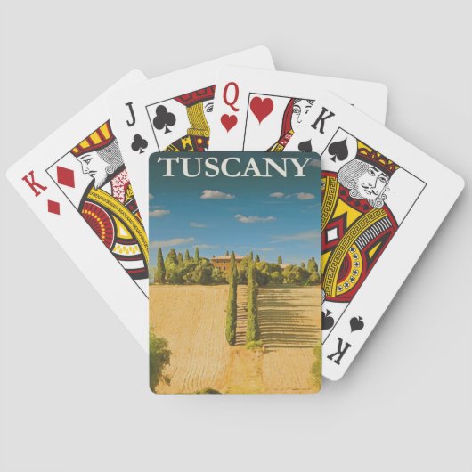 Toscane Vintage Travel Poster Pokerkaarten (Achterkant)