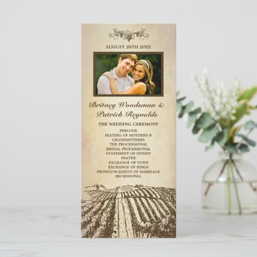 Toscane Vintage Vignoble Programmes de mariage (Debout devant)