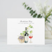 Toscane Watercolor Bachelorette Party Uitnodiging  (Staand voorkant)