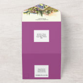 Toscane waterverf bruiloft paarse Italiaanse wijnm All In One Uitnodiging (Buitenkant)