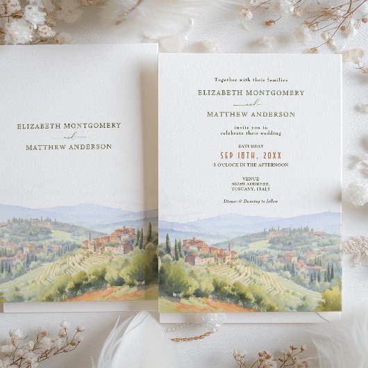 Toscane Waterverf Italië Bestemmingsweddenschap Kaart