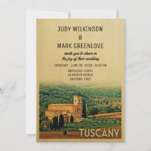 Toscane Wedding Invitation Italië Kaart