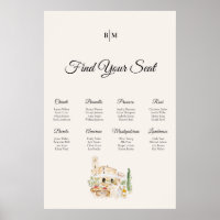Toscane Wijn Tafel Trouwstoelindeling Poster