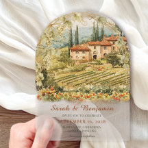 Toscane Wijngaard Boog Acryl Trouw Uitnodiging
