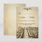 Toscane Winery Rustic Vineyard Wedding RSVP-kaarte RSVP Kaartje (Voorkant / Achterkant)