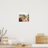 Toscane Winery Waterverf Kunst Poster (Keuken)