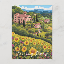 Toscane Zonnebloemvallei | Italië Reizen | Kunst Briefkaart