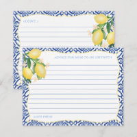 Toscany Lemons Boy Baby shower Advice for mam Card