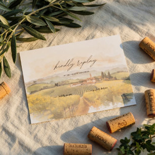 Toscitaanse wijngaardhuwelijk Italiaans plattela RSVP Kaartje