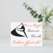 Toss High, Dance Hard, Color Guard Briefkaart (Staand voorkant)