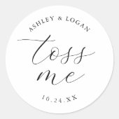 Toss Me Petal Toss Confetti Favor Ronde Sticker (Voorkant)