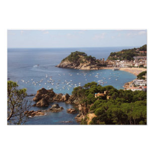 TOSSA DE MAR. Stad gelegen in de Costa Brava. Foto Afdruk