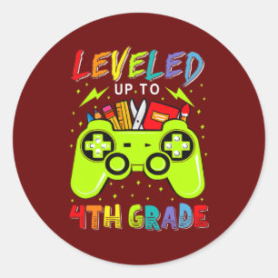 Tot 4 graden gamer terug naar school ronde sticker