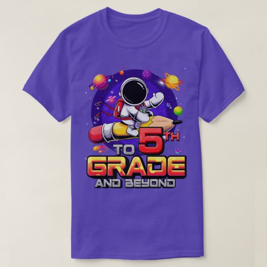 Tot 5e graad en daarna Astronaut terug naar school T-shirt (Design voorkant)