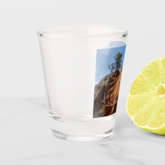 Tot Angels die landt in Zion National Park Shot Glas (Links)