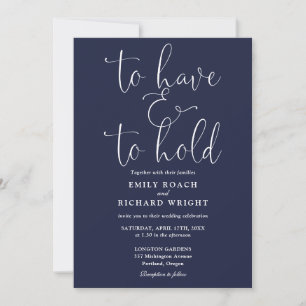 Tot bezit te hebben en te houden script Navyblauw Kaart
