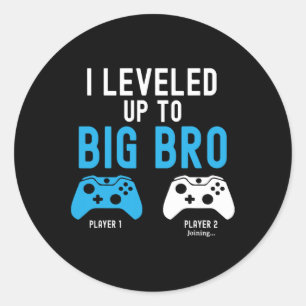 Tot Big Brother Ontwerp Videogame Speler 1 Ronde Sticker