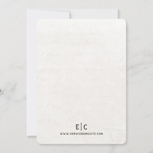 Tot de dood Art Nouveau bruiloft uitnodiging (Achterkant)