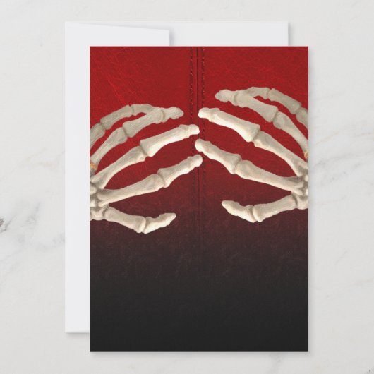 Tot de dood bloedrood skelet gouden bruiloft RSVP Kaart (Achterkant)