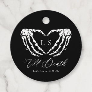 Tot de dood Chic Modern Gotisch Bruiloft Bedankjes Labels