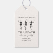 Tot de dood, doe ons feest vrijgezellenweekend cadeaulabel (Voorkant)