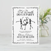 Tot de dood, doe ons feest vrijgezellenweekend kaart (Staand voorkant)