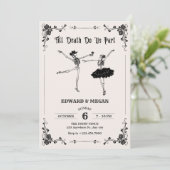 Tot de dood doen ons deel gothic schedel bruiloft kaart (Staand voorkant)