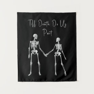 Tot de dood doen we deel Skeleton Tapestry Wandkleed