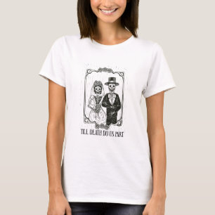 Tot de dood doen we deel Skeleton Wedding Couple V T-shirt