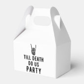 Tot de dood doen we het Witte Skeleton Party Guest Bedankdoosjes (Achterkant)