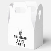 Tot de dood doen we het Witte Skeleton Party Guest Bedankdoosjes (Geopend)