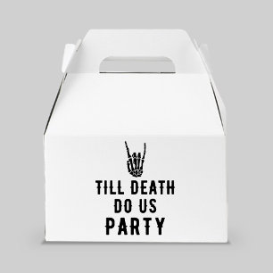 Tot de dood doen we het Witte Skeleton Party Guest Bedankdoosjes