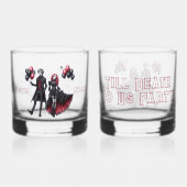 Tot de dood Feest ons Gotische Bruid en bruidegom Whisky Glas (Voorkant)