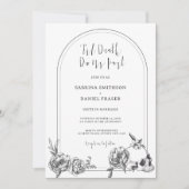 Tot de Dood Gothic hand-getekende bloemen Kaart (Voorkant)