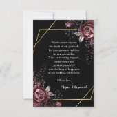 Tot de dood | Gothic zwart bloemenbruiloft dank u Bedankkaart (Achterkant)