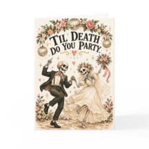Tot de dood jullie laat feesten Funny skelet trouw