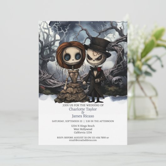 Tot de dood ons deel bruid en bruidegom kaart (Staand voorkant)