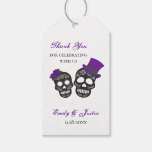 Tot de dood ons deel doen Paars en zwart huwelij Cadeaulabel