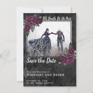 Tot de dood ons deel Gothic sparen de datum Rozen Kaart