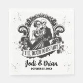 Tot de dood ons deel Halloween bruiloft Servet (Voorkant)