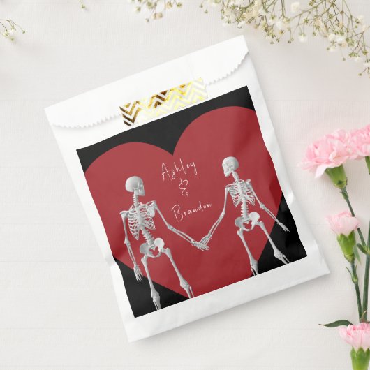 Tot de dood ons Deel Skeleton Black Bedankzakje (Gezegeld)