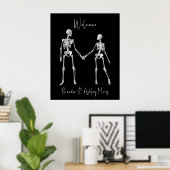 Tot de dood ons Deel Skeleton Black Welkom Poster (Thuiskantoor)