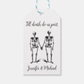 Tot de dood ons deel Skeleton Couple Name Black Cadeaulabel (Voorkant)