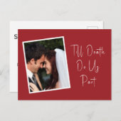 Tot de dood ons Deel Skeleton Red bewaart de datum Briefkaart (Voorkant / Achterkant)