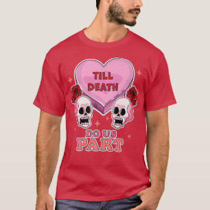 Tot de dood ons Deel Skeleton Skull Valentijns T-shirt