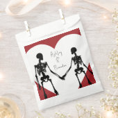 Tot de dood ons deel Skeleton Weddenschap Rood Bedankzakje (Geknipt)