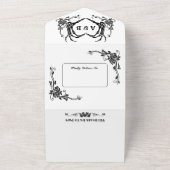 Tot de dood ons deeltje gotisch skelet bruiloft all in one uitnodiging (Buitenkant)